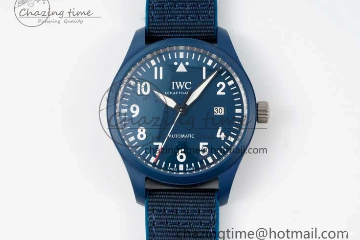 MIROTIME 0209 Mark XVIII IW328101 Blue Ceramic M+F 1:1 Best Edition Blue Dial on Blue Nylon Strap A Efficient 7066